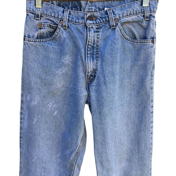 Levis Vintage Womens 550 Orange Tab Flare Wide Leg Embroidered Hem Jeans 30x33 - Picture 3 of 13